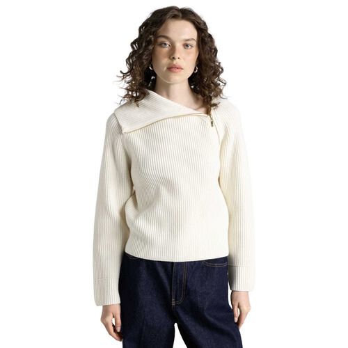 Cue Merino Bias Zip Neck Knit